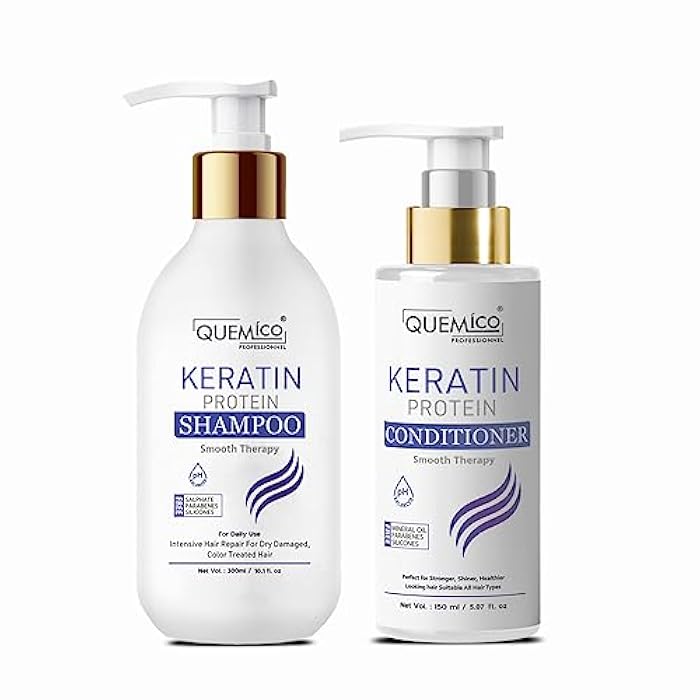 Keratin Shampoo and Conditioner Set - Sulfate and Parabens Free, Enriched With Moroccan Argan Oil | For Dry & Frizzy Hair | Moisturizing Treatment For Men and Women, 15.21 fl.oz - Image 1