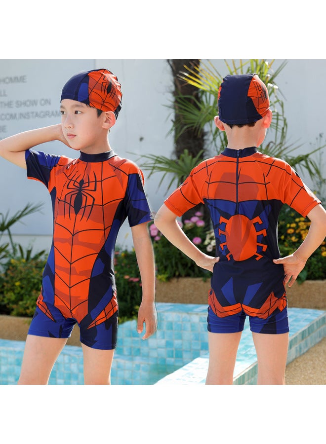 Children's Swimsuit Boys' One-piece Quick-drying Swimsuit Boys' And Kids' Cartoon Spider-man Swimsuit