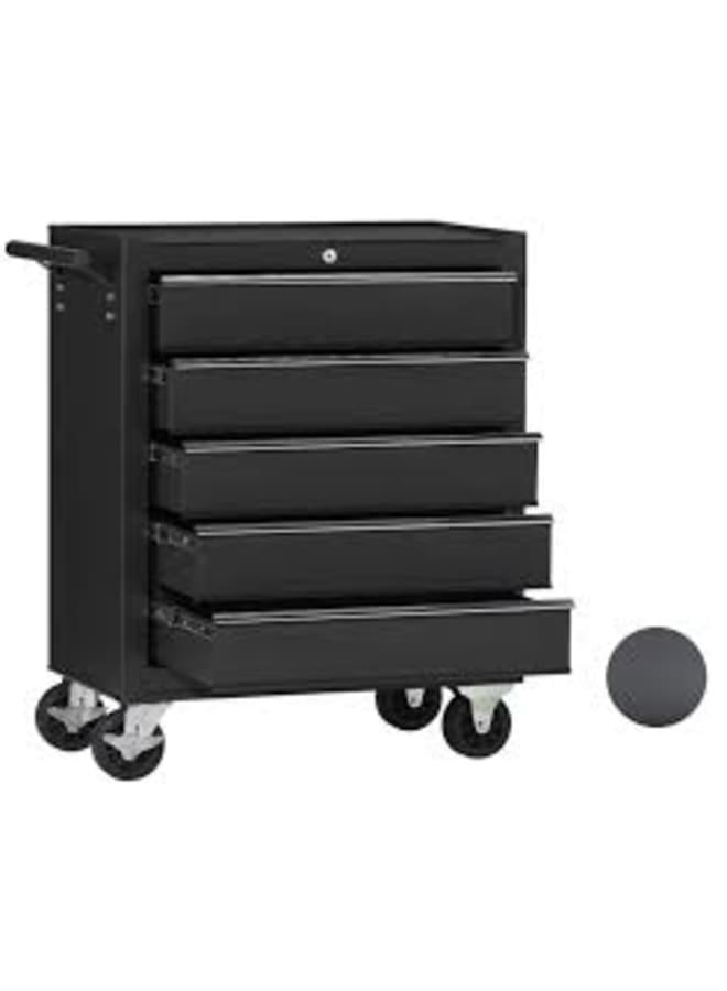 تروللى عدة فارغ صاج محمل 8مم خدمة شاقة 5 ادراج مقاس 810 * 460