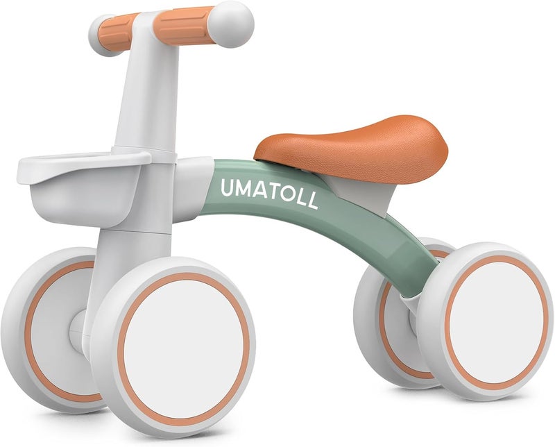 Umatoll 1 Year Old Child's Balance Bicycle with Basket, 12-24 Months Children's Bicycle with Basket, Bike Toy for Toddlers Baby, First Birthday Gift - Image 1