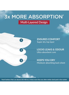 AZAH Sanitary Pads for Women (30 Reg + 30 XL) [Pack of 60] 100% Rash-Free sanitary napkins | 3x More Absorption, Cottony Soft and Dry Top Cover for heavy Flow | Leak-Proof | With Disposable Bag - pzsku/ZD8C5F0E6CF2C2BE5C8C0Z/45/_/1740030646/301c73f3-3be3-4a04-89d1-1a3d1365c436