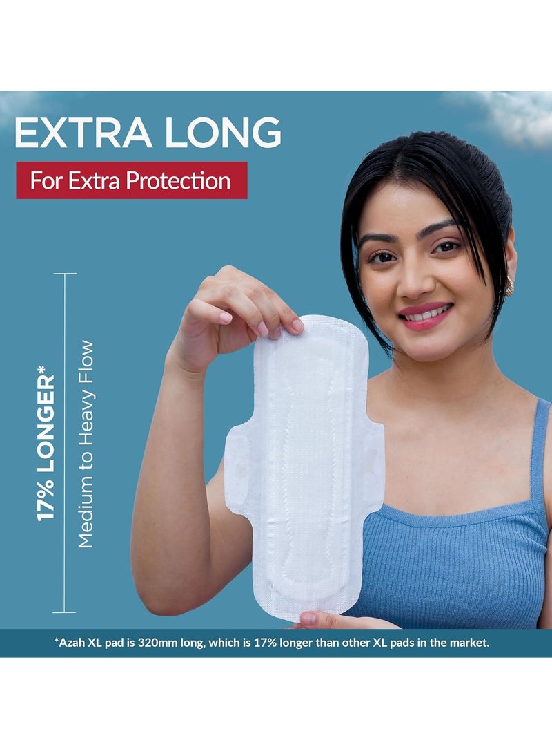 AZAH AZAH Sanitary Pads for Women (30 Reg + 30 XL) [Pack of 60] 100% Rash-Free sanitary napkins | 3x More Absorption, Cottony Soft and Dry Top Cover for heavy Flow | Leak-Proof | With Disposable Bag - Image 4