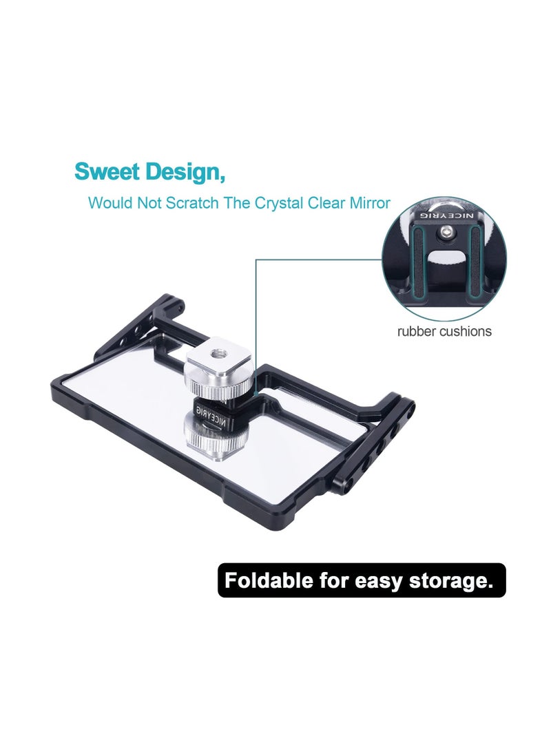 Excefore Plus Vlog Selfie Flip Mirror Mount, Applicable for iPhone and Mobile Phone, 360 Degree Flip Mirror fit for Sony A6 A7, Use for Horizontal, Vertical Video Filming Selfie Live-Streaming - Image 3