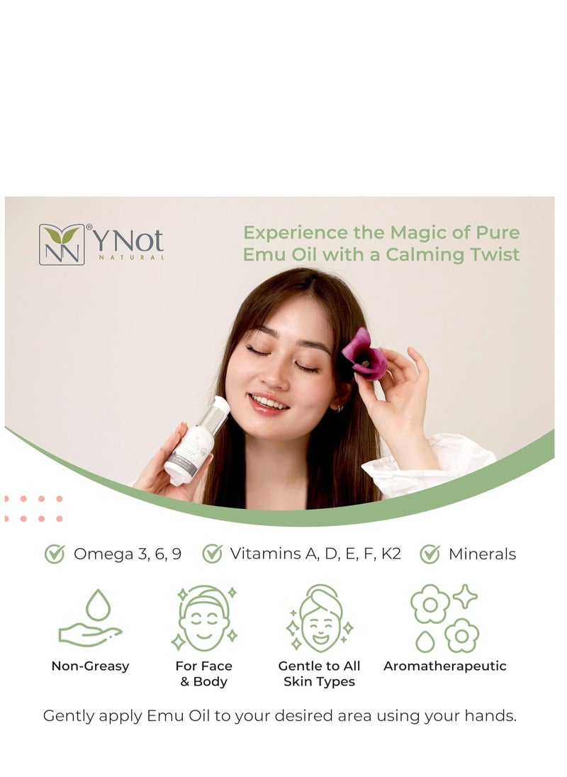 YNN Y-Not-Natural - Australian Emu Oil w/Lavender Essential Oil- 200 ml Bottle- Moisturizer for Skin, Hair, Nails, and Scalp - Image 1