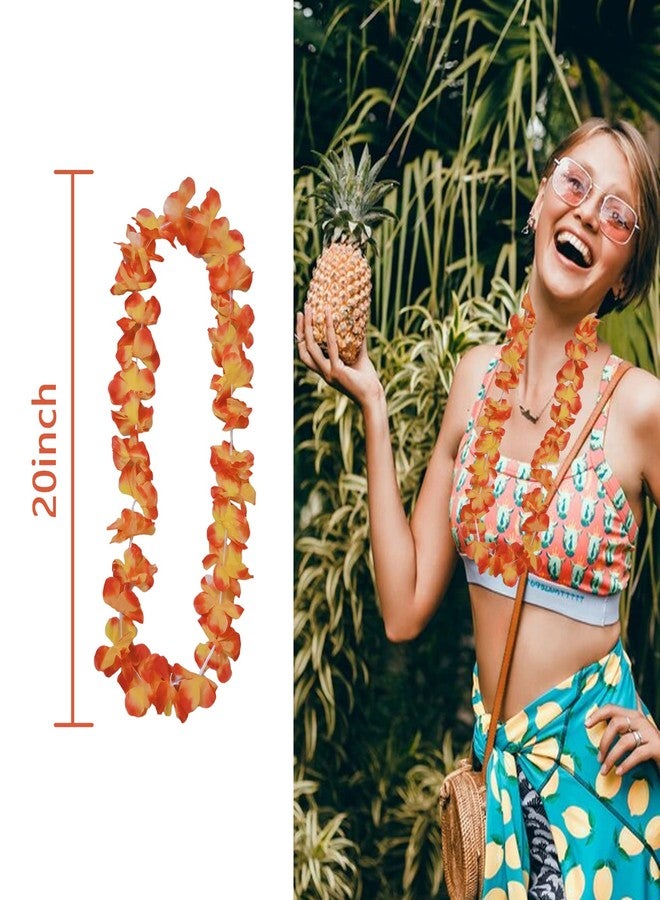 Mowane Leis for Luau Party - 24 Count | Thick and Lush Flower Leis for Luau Parties, Graduations, Birthdays, and Beach Weddings | Tropical Party Decorations and Hula Dance Accessories(Orange) - Image 4