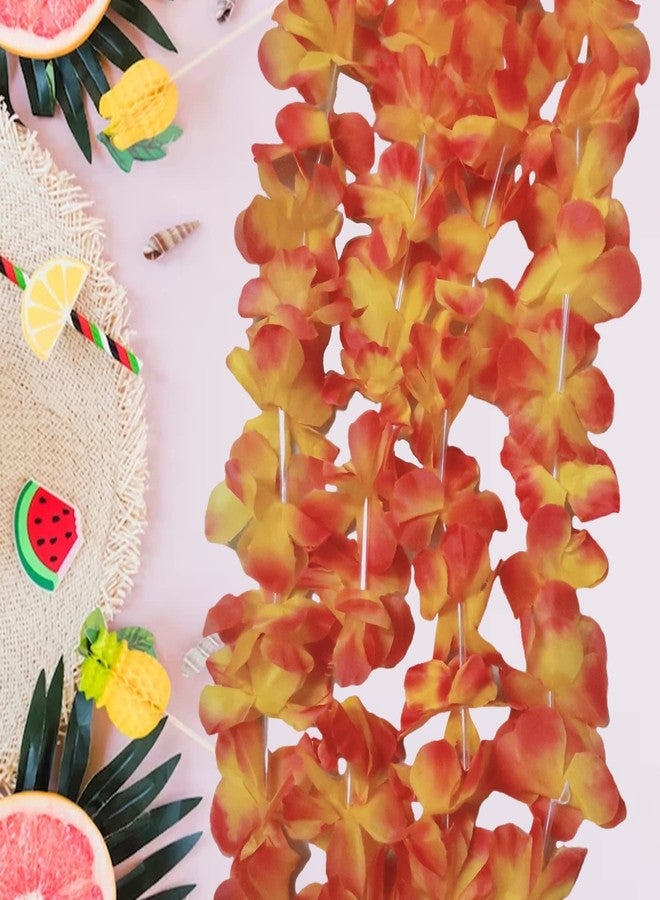 Mowane Leis for Luau Party - 24 Count | Thick and Lush Flower Leis for Luau Parties, Graduations, Birthdays, and Beach Weddings | Tropical Party Decorations and Hula Dance Accessories(Orange) - Image 5