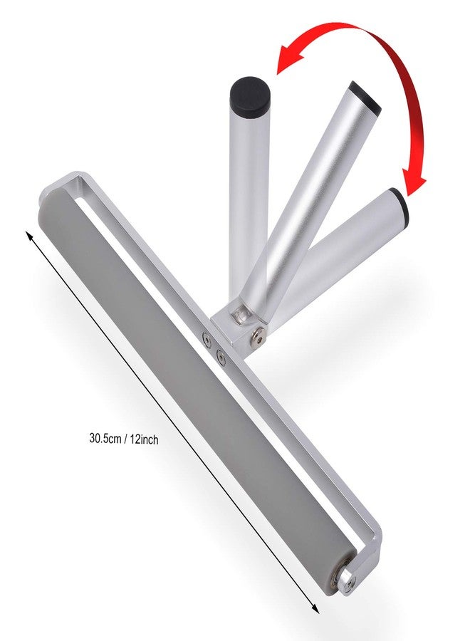 Gomake 12 Inch Rubber Pasting Roller Squeegee Rolling Wheel Power Cleaner Rubber Rollers for Crafting, Glue Roller Paint Brush for Printmaking Stamping Gluing, Anti Skid Tape Construction - Image 2