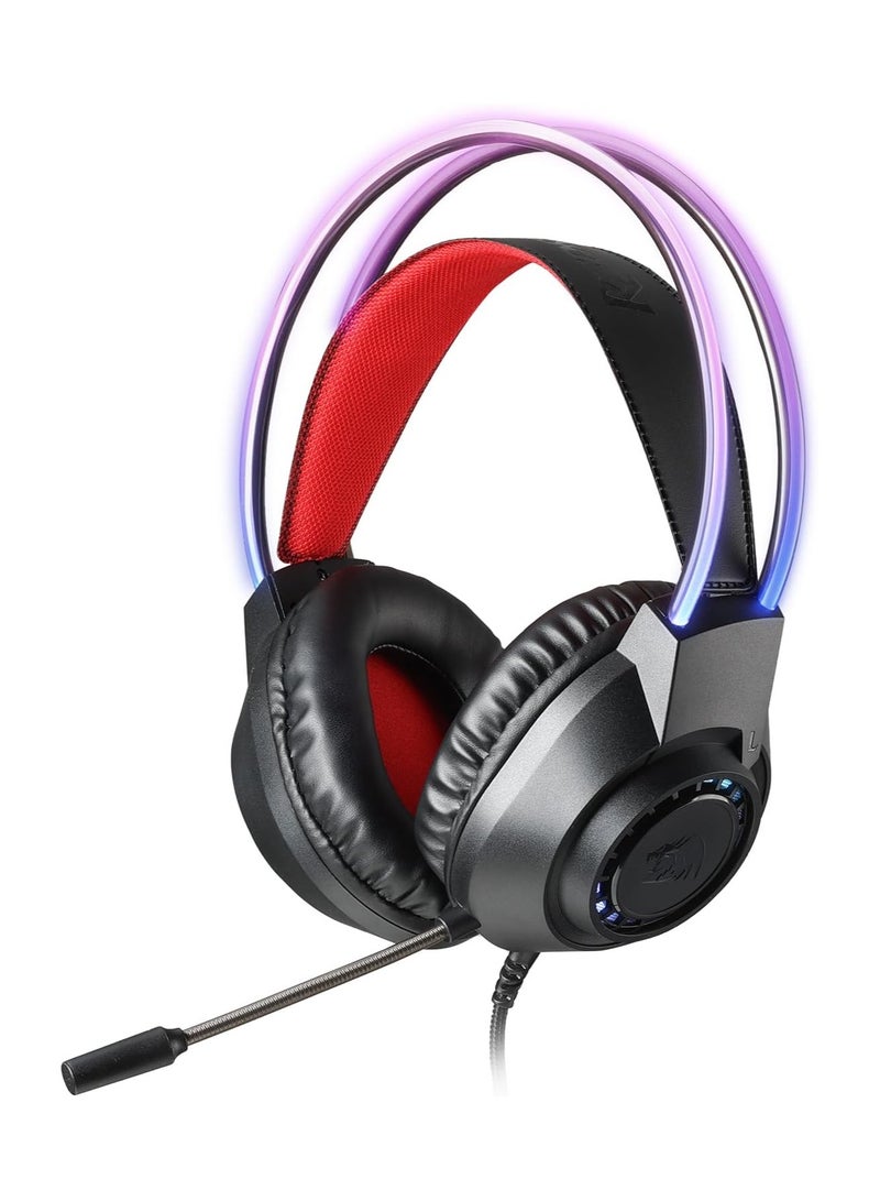 Redragon H231 Gaming Headset, RGB, 3.5mm+USB Connection, Black - Image 1