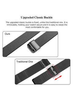 O Ozone Milanese Straps for Apple Watch Series 10 9 8 7 6 5 4 SE, 38/40/41/42mm, Stainless Steel Metal Narrow Slim Thin Replacement Strap for Women -Black  - Image 3