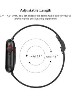 O Ozone Milanese Straps for Apple Watch Series 10 9 8 7 6 5 4 SE, 38/40/41/42mm, Stainless Steel Metal Narrow Slim Thin Replacement Strap for Women -Black  - Image 5