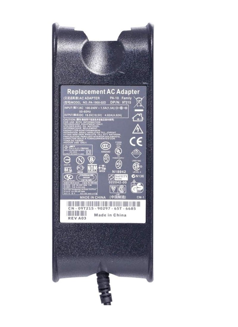 PARTNER - 19.5V 4.62A PA-10 PA10 AC Adapter Power Charger Compatible with Dell Latitude E6500 E4300 E4310 E5400 90W, N5110 N5030 PA-1900-02D PA-1900-05D 7.4x5.0mm with Power Cord - Image 1