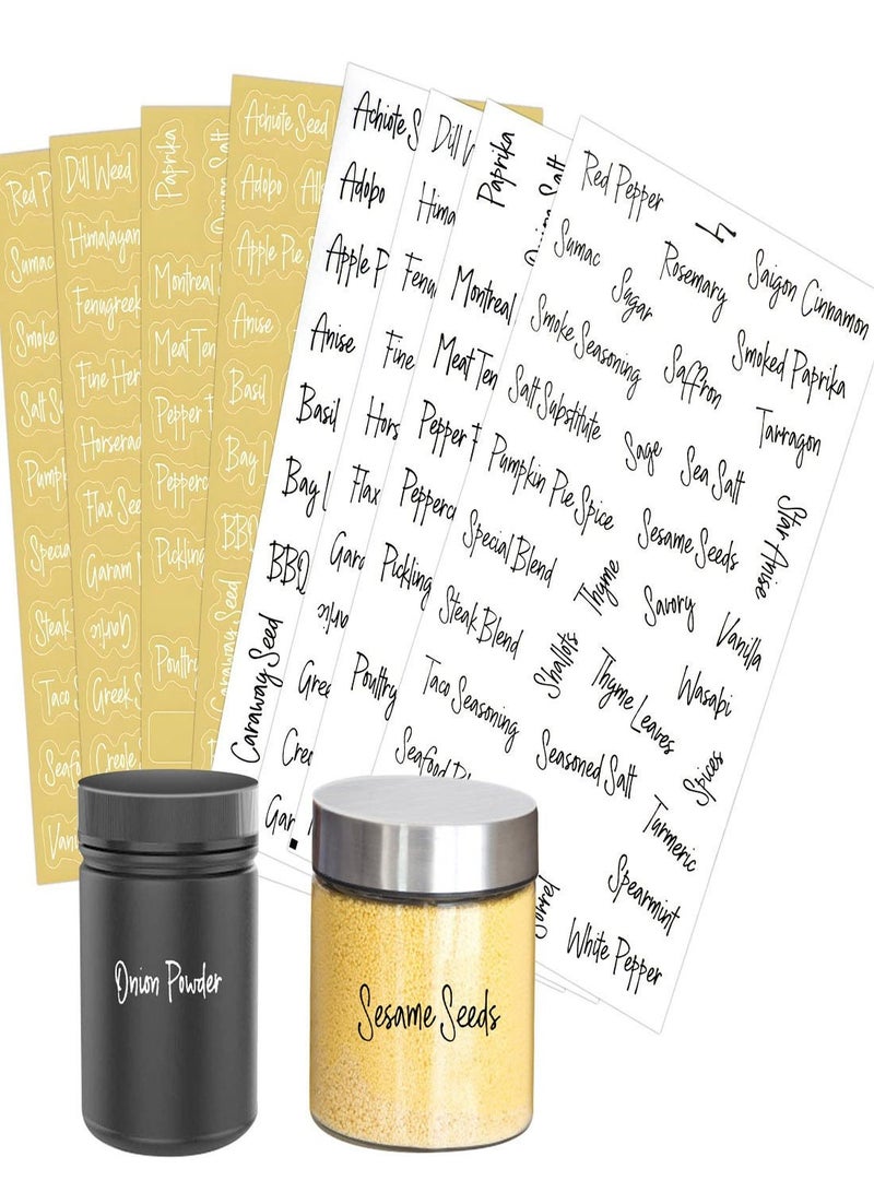 Captaintech Clear Spice Jar Label, 276Pcs Preprinted Water Oil Resistant Label Set, White/Black Letters on Clear Stickers, Preprinted Label Stickers for Spice Rack Organization Storage, Canisters - Image 1
