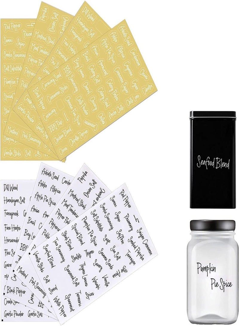Captaintech Clear Spice Jar Label, 276Pcs Preprinted Water Oil Resistant Label Set, White/Black Letters on Clear Stickers, Preprinted Label Stickers for Spice Rack Organization Storage, Canisters - Image 5