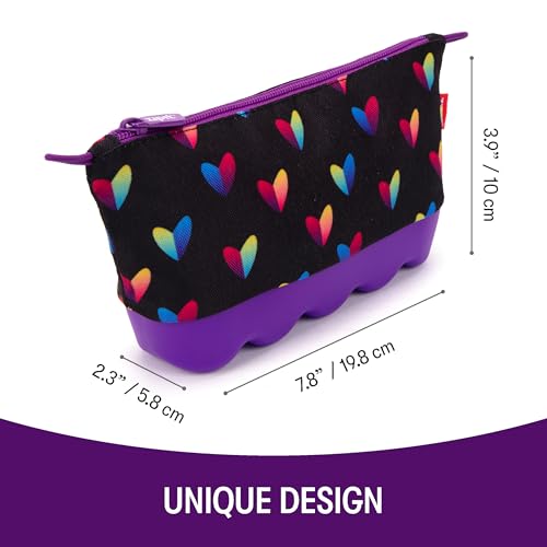 Zipit حافظة أقلام ZIPIT القلبية للفتيات، حقيبة سيليكون لطيفة للمدرسة، حقيبة قرطاسية للمراهقين والبالغين - Image 2