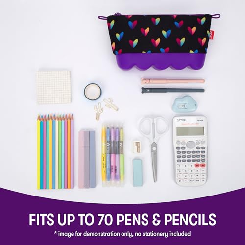 Zipit حافظة أقلام ZIPIT القلبية للفتيات، حقيبة سيليكون لطيفة للمدرسة، حقيبة قرطاسية للمراهقين والبالغين - Image 5