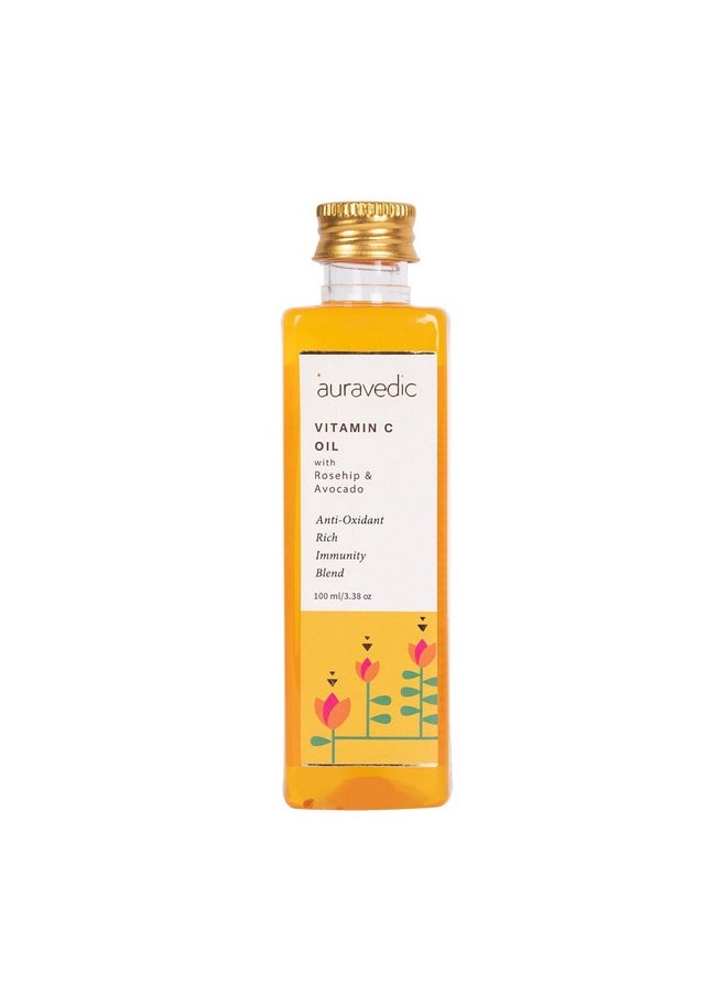 Auravedic - Vitamin C Serum Oil Face Serum For Women Men 100 Ml Vitamin C Oil Face Moisturizer With Avocado Oil Grapeseed Oil Almond Oil Vitamin E - Image 1