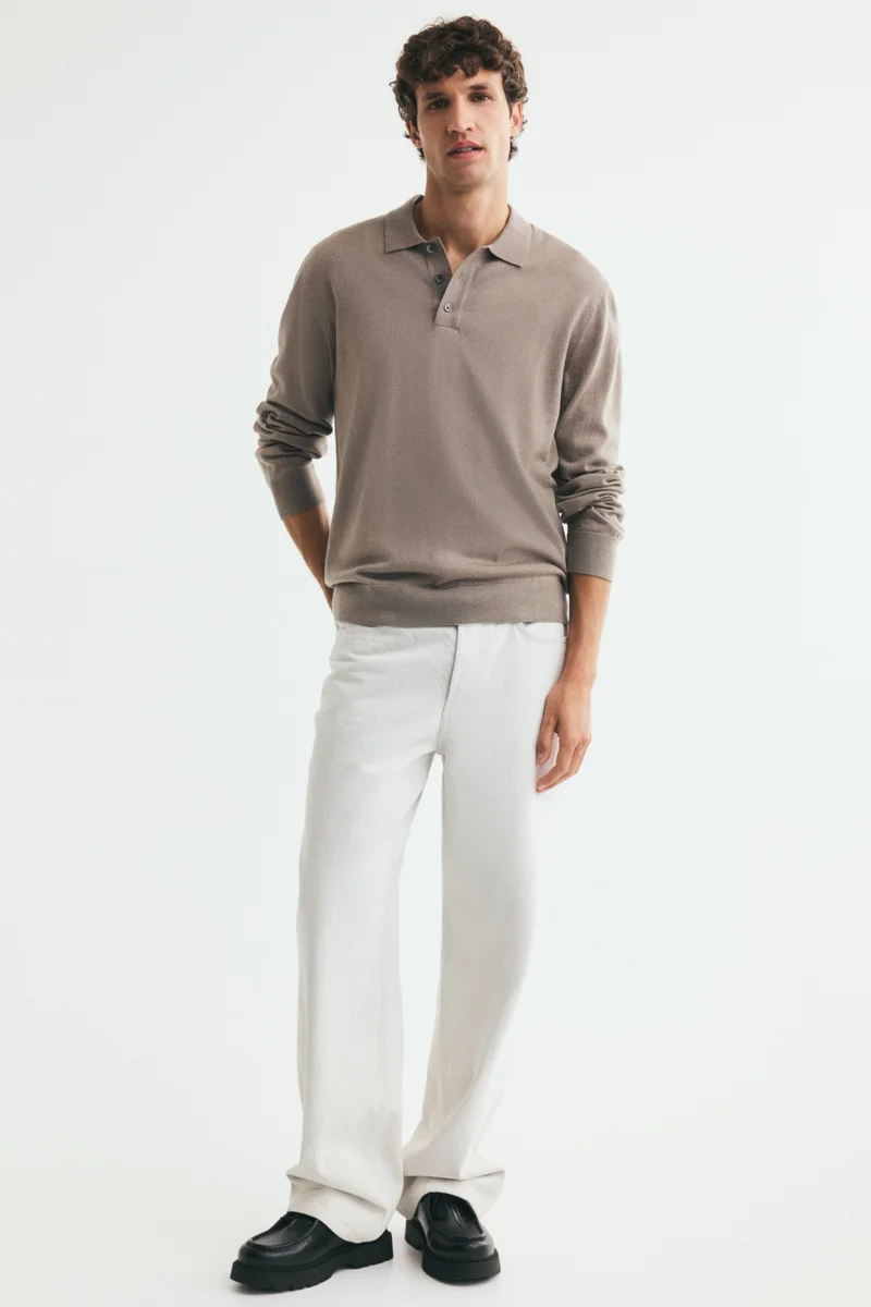 H&M  Regular Fit Merino wool polo shirt for Men | Best Price UAE
