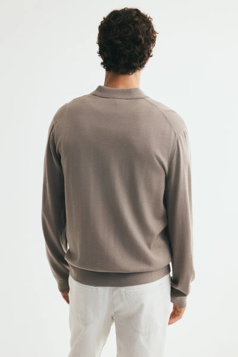 H&M  Regular Fit Merino wool polo shirt for Men | Best Price UAE