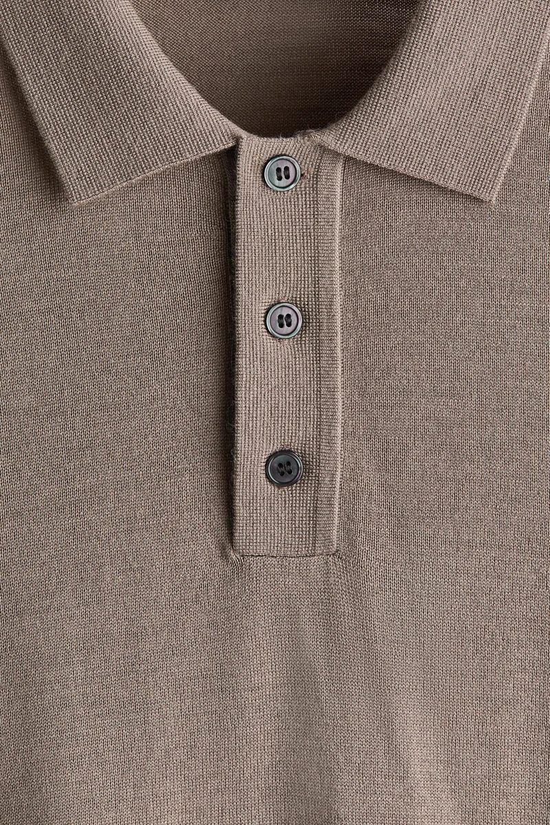 H&M  Regular Fit Merino wool polo shirt for Men | Best Price UAE