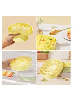 KASTWAVE Folding Silicone Ice Bucket, 2 in 1 Ice Tray Mold Ice Bucket, Portable ice cube molds, Square Water Pail with Lid, Ice Bucket Tub for Camping, Travelling, Picnicing Outdoor, Yellow  - Image 3
