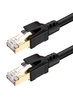 Cat8 Ethernet Cable High Speed 40Gbps 2000MHz RJ45 Network Internet Braided Shielded Cord LAN Wire Compatible with Gaming Switch PC PS5 PS4 Xbox Modem Router WIFI Extender Patch Panel -2M Black