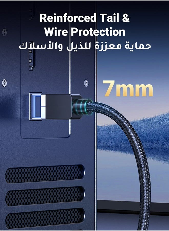 GKK - Cat8 Ethernet Cable High Speed 40Gbps 2000MHz RJ45 Network Internet Braided Shielded Cord LAN Wire Compatible with Gaming Switch PC PS5 PS4 Xbox Modem Router WIFI Extender Patch Panel -2M Black - Image 1