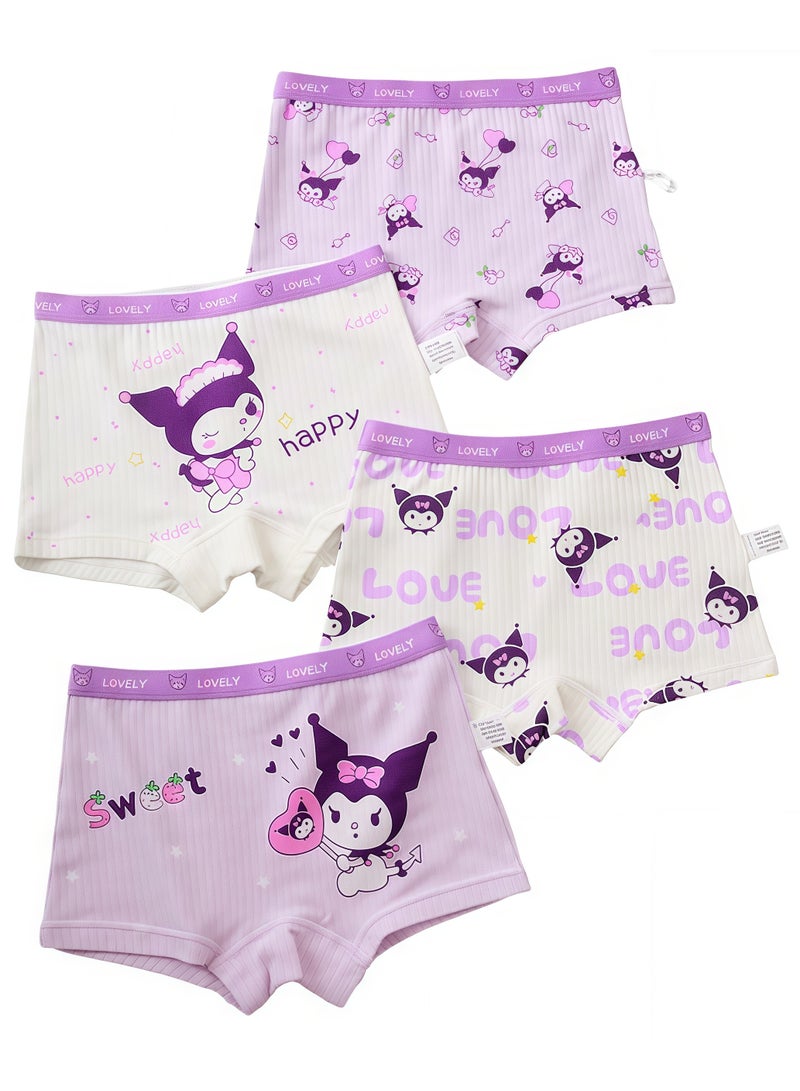 B.JOBSEN 4 PCS Cartoon Kids Brief Underwear with Comfort Soft Waistband for Girls，Breathable and Soft Underpants with High Elastic Waistband Soft Little Girl Pants  - Image 1