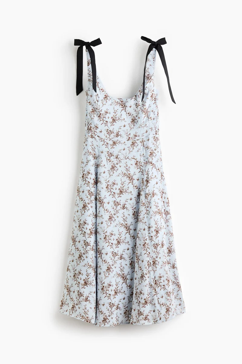 H&M Flared-skirt tie-strap dress