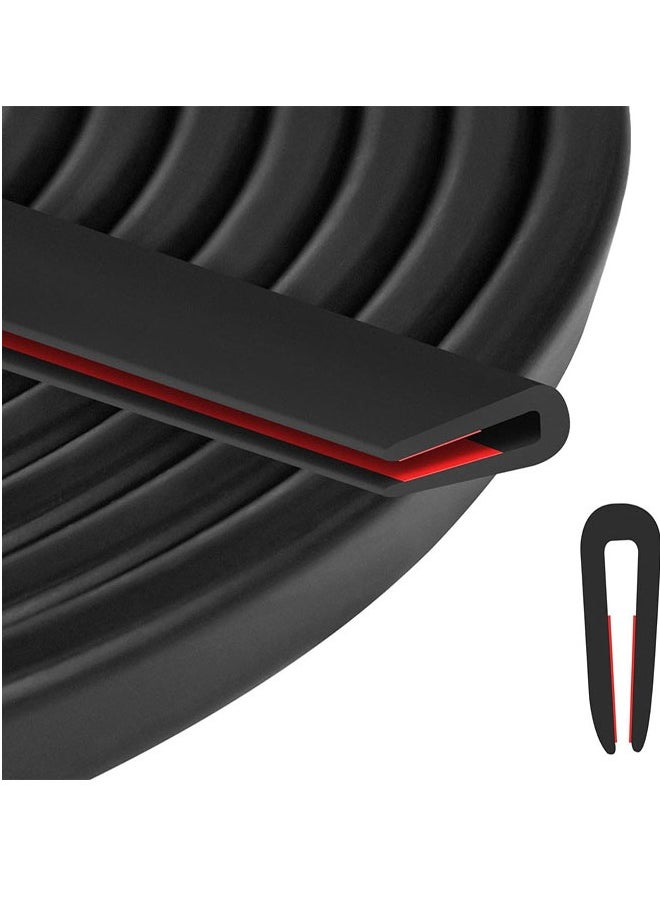 Generic Rubber Edge Trim U Channel, Self Adhesive Sheet Metal Edge Guard Protector, Seal Strip for Car Doors, Steel Plates, Glass, Hatches, Table Corners, Fit 1/16"(1.6mm), 20Ft Length, Black  - Image 1