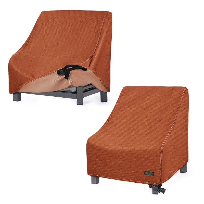 NettyPro Waterproof Patio Chair Covers for Outdoor Furniture 2 Pack, Lawn Patio Furniture Cover Deep Lounge Seat Dining High Back Chair, 34W x 37D x 36H inches, Brown - Image 1