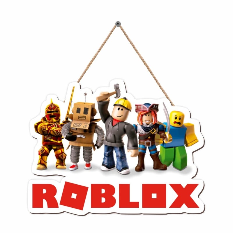 Paper Plane Design تصميم طائرة ورقية لافتة معلقة على الباب ديكور خشبي للجدار (ROBLOX A) - Image 1