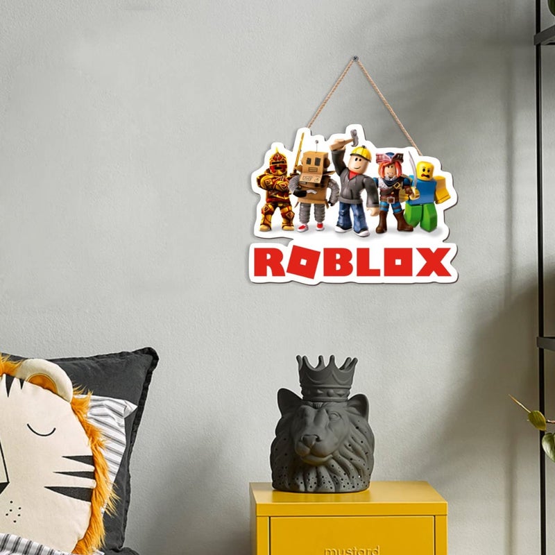 Paper Plane Design تصميم طائرة ورقية لافتة معلقة على الباب ديكور خشبي للجدار (ROBLOX A) - Image 3