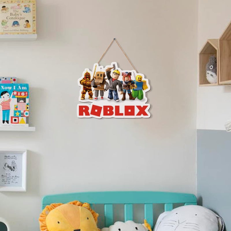Paper Plane Design تصميم طائرة ورقية لافتة معلقة على الباب ديكور خشبي للجدار (ROBLOX A) - Image 2