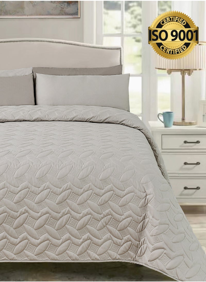 Master Home Textile - 4Piece Microfiber Bedspread Set Fits 200 x 200 cm Double Size Bed King Size Compressed Comforter Set Elmira Series - Image 1