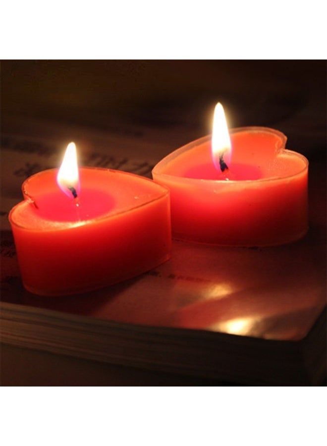 مجموعة شموع معطرة من مادة PVC حمراء على شكل قلب، مكونة من 9 قطع - شموع رومانسية لعيد الحب والذكرى السنوية وديكورات الحفلات - Image 3