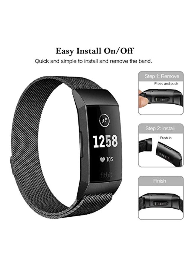 Replacement Band For Fitbit Charge 3 Black - Image 4
