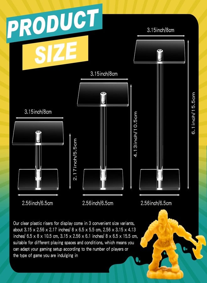 Burbell رافعات قتالية من Burbell مكونة من 3 قطع للمنمنمات الطائرة، رافعة قتالية للمنمنمات الطائرة، رافعات طيران بارتفاعات مختلفة لألعاب الطاولة وألعاب الطاولة، ساعات، مجوهرات، أحواض صغيرة، عرض شخصيات - Image 2