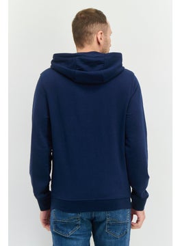 CROSSHATCH Men Hoodie Embroidered Logo Long Sleeves Sweatshirt, Navy  - Image 2