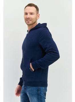 CROSSHATCH Men Hoodie Embroidered Logo Long Sleeves Sweatshirt, Navy  - Image 4