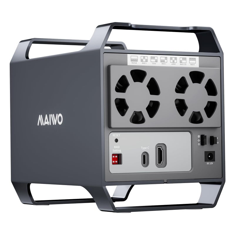 MAIWO 4 Bay HDD RAID Enclosure for 35 SATA Drive with Cooling Fan USB AC 30 CC Cable Included Supports Raid Normal035110CloneLargejbod 96TB Capacity DAS Enclosure - Image 2