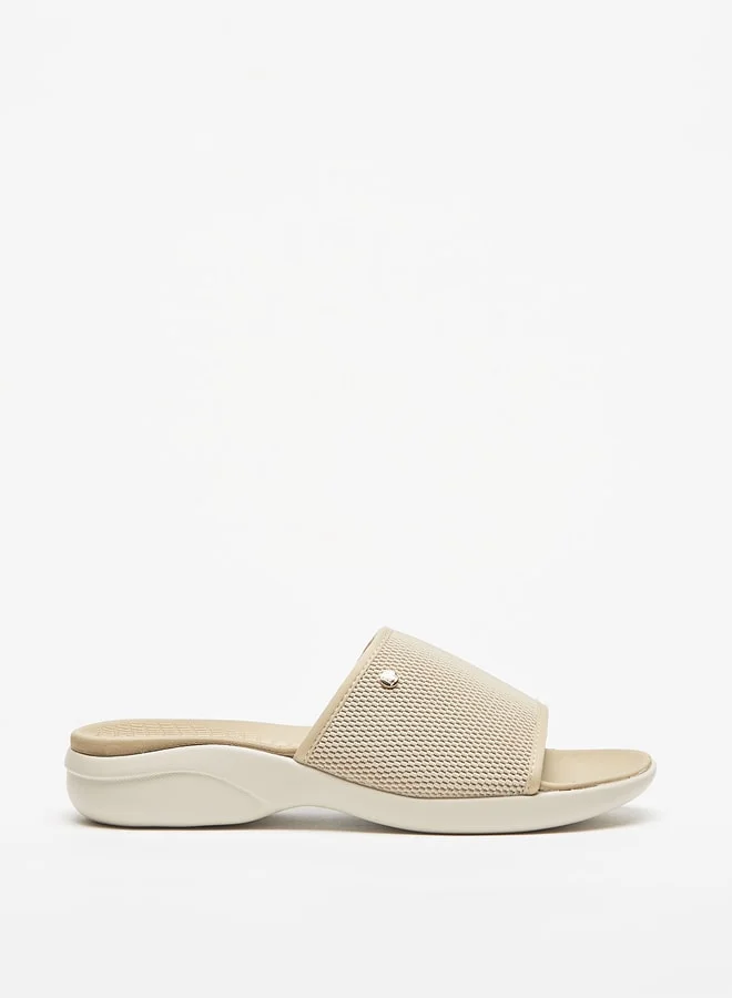 Flora Bella By Shoexpress Textured Slip-On Flatform Sandals