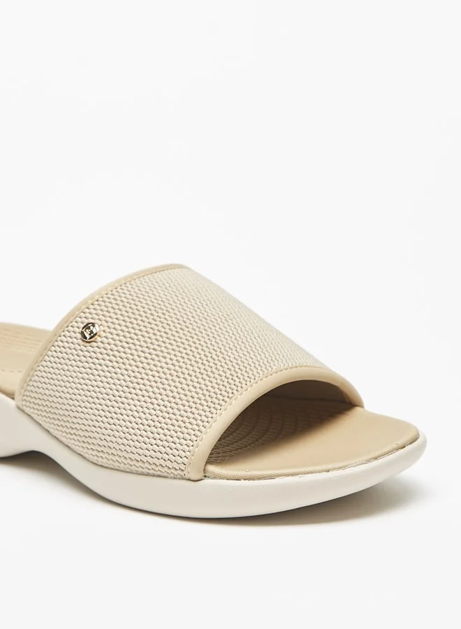 Flora Bella By Shoexpress Textured Slip-On Flatform Sandals