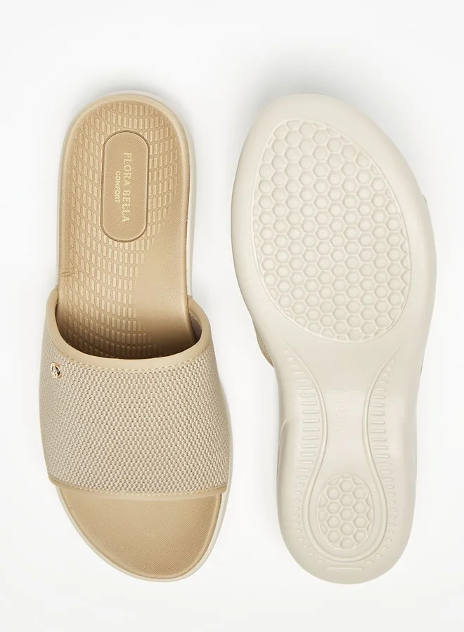 Flora Bella By Shoexpress Textured Slip-On Flatform Sandals