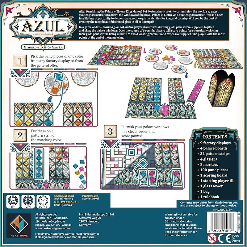 Azul Next Move Games Stained Glass of Sintra Board Game EXPANSION - Craft Colorful Window Panes. Tile-Placement Strategy Game for Kids and Adults, Ages 8+, 2-4 Players, 30-45 Minute Playtime, Made by - Image 3