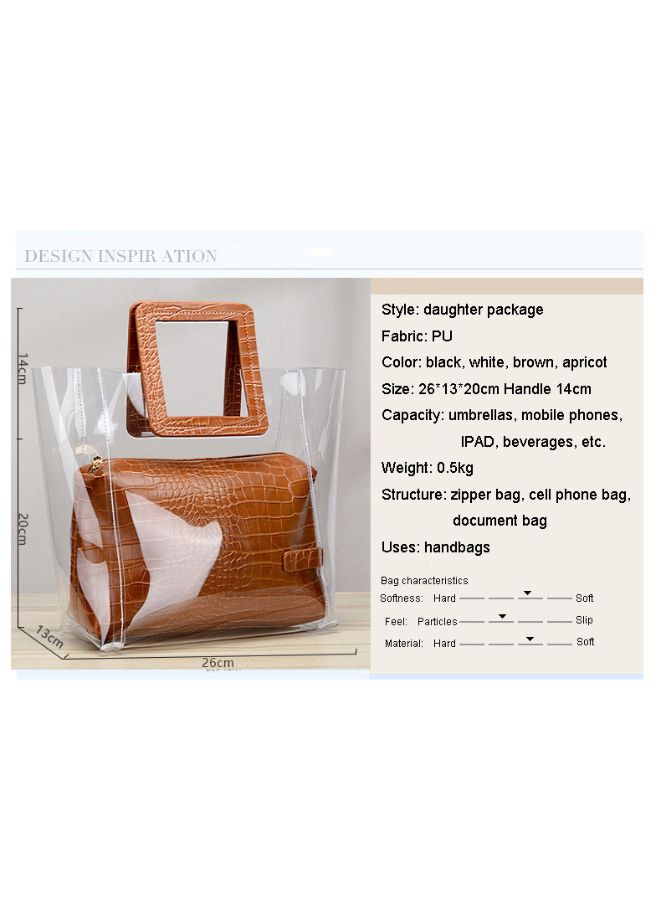 Transparent White Leather Bag for Women - Stay Fashionable While Keeping Your Belongings Organized, White - Image 5
