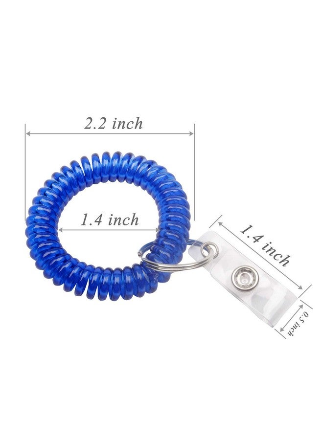 بي اي اتش ار تي سي مجموعة مكونة من 6 قطع من سوار معصم مرن بملف حلزوني مرن متغير الألوان بألوان قوس قزح للعمل واللعب وحامل شارة بنجي مطاطي ممتاز وحلقة سلسلة مفاتيح من شركة Specialist Id - Image 2