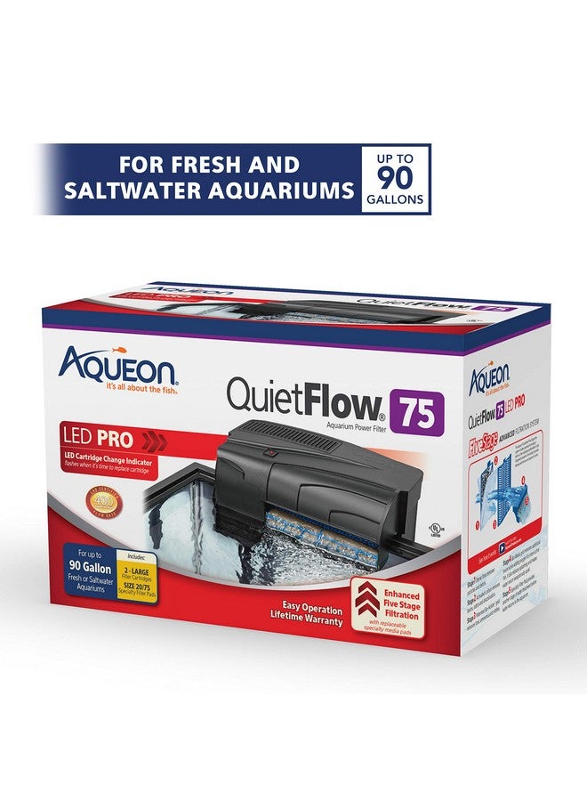 Aqueon Aqueon QuietFlow LED PRO Aquarium Power Filter, Size 75 - Image 2