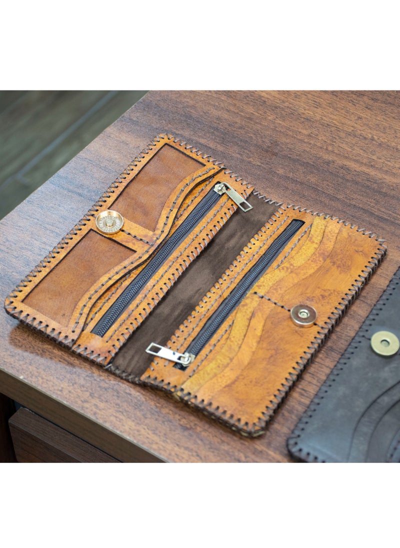 Generic Handmade Genuine Leather Wallet – Personalized laser engraving with elegant craftsmanship.  ✔️ 100% natural leather ✔️ 6 card slots ✔️ 2 photo holders ✔️ 2 large compartments ✔️ 2 secure zip pockets ✔️ Magnetic closure ✔️ Soft velvet lining 📏 Size: 9×20 cm  🎯 Functional & stylish for daily use 🧵 Expert handmade finishing 🖋️ Custom name/design laser engraving available 🛡️ Warranty & after-sale service included  #LeatherWallet #LaserEngraving #PersonalizedGift #HandmadeLeather #MensAccessories #GenuineLeather #ElegantStyle #2025Trends  - Image 2