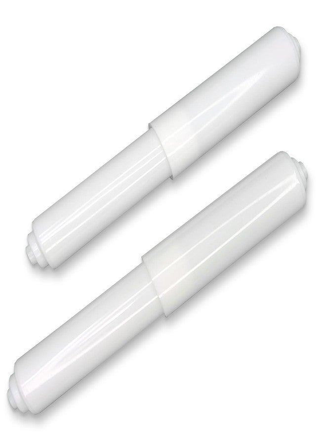 Teravan Spring Action Toilet Paper Holder Replacement Rollers, White, Pack of 2 Spindles - Stepped Ends for Secure Fit, Smooth Rotation, Universal Compatibility, Durable Plastic Construction - Image 1