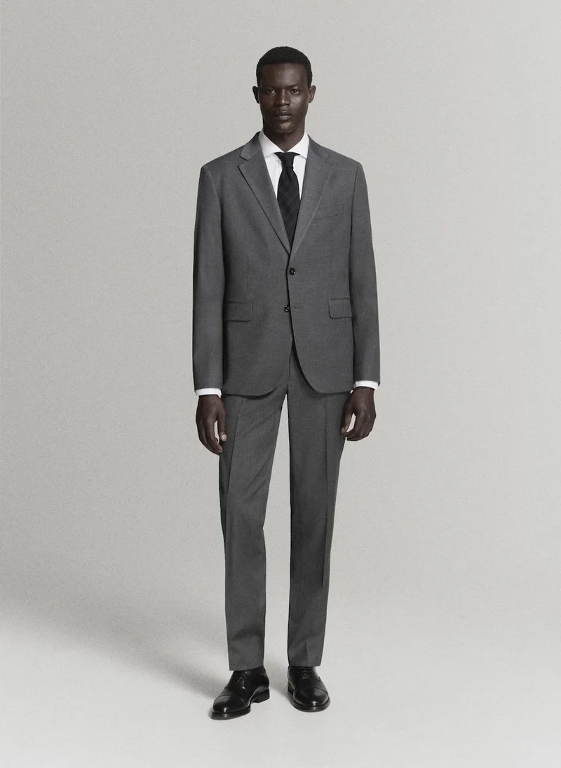 Mango Man 92-GRIS Milan Slim-Fit Suit Trousers for Men | Best Price UAE